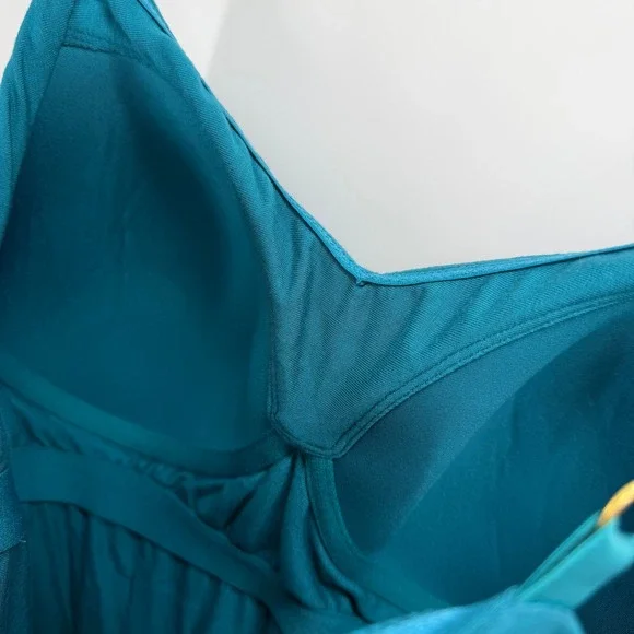 Soma Ultimate Maxi Bra Dress Size L Tropic Palm Ocean Depths Teal Blue - Picture 6 of 11